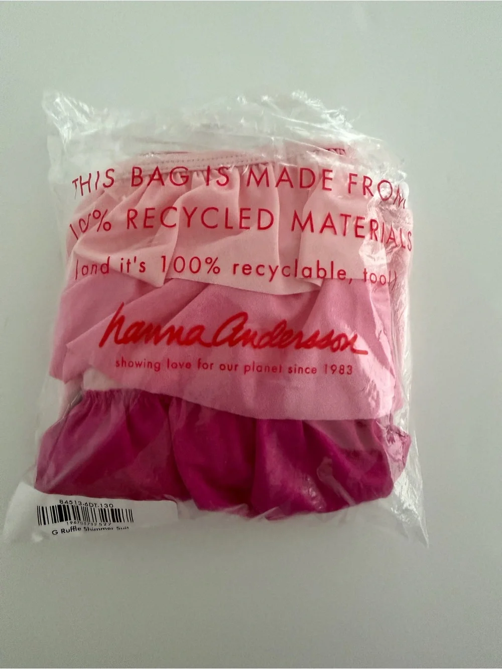 Hanna Andersson Pink Layered Ruffle One-Piece